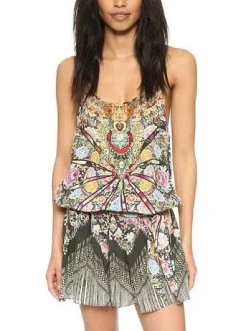 Camilla Flamenco Sweep Silk Crystal Embellished Playsuit Romper Sz L / US 10 / 3 - Picture 4 of 6